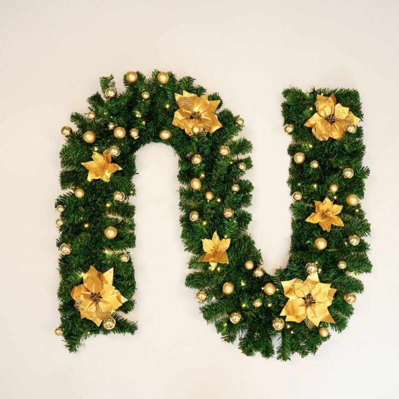 foto del prodotto ghirlanda natalizia ornamento con luci led ghirlanda natalizia 2,7 m rattan decorato funziona a batteria per camino scale finestre decorazioni per