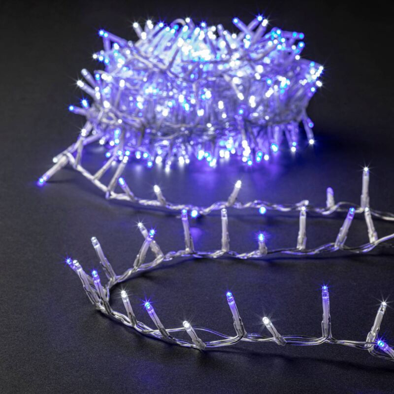 foto del prodotto ghirlanda natalizia per esterni 2000 led bianco freddo blu 50m feeric lights christmas