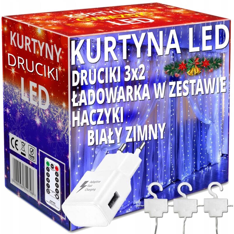 foto del prodotto ghirlanda tenda led luci per alberi di natale appesi ghiaccioli cavi per finestre caricabatterie