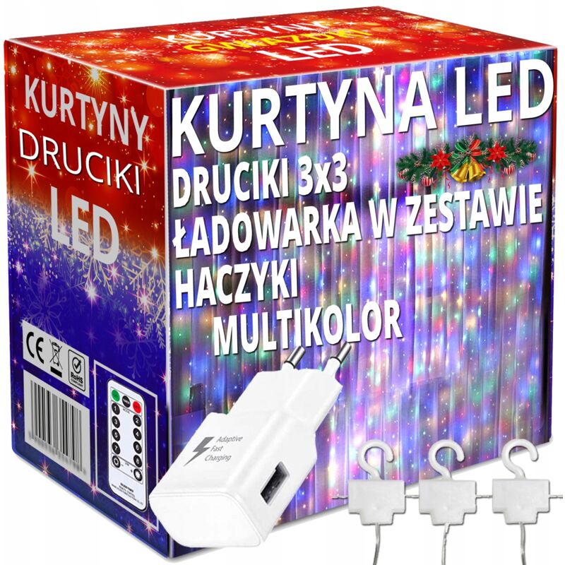 foto del prodotto ghirlanda tenda led luci per alberi di natale appesi ghiaccioli cavi per finestre caricabatterie