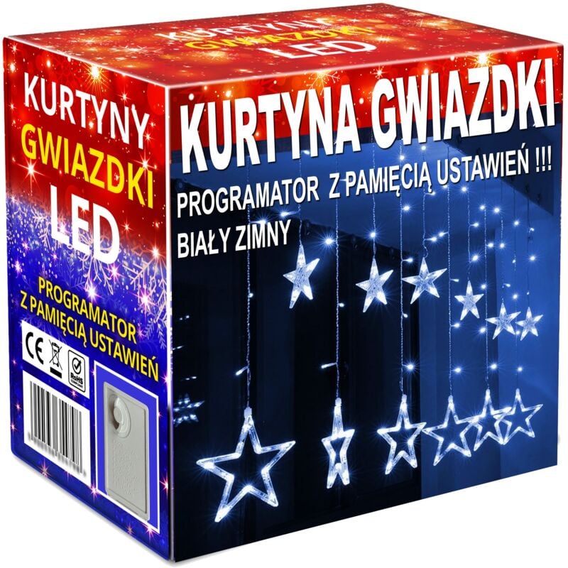 foto del prodotto ghirlanda tenda led luci per albero di natale appese stelle ghiaccioli finestra star