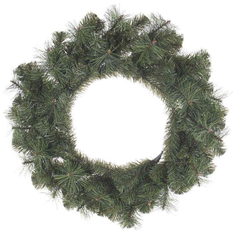 foto del prodotto ghirlanda tonda natalizia cermis color verde dietro porta decorazione natalizia 60 cm