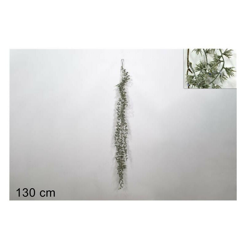 foto del prodotto ghirlanda verde innevata dimensione 130cm.
