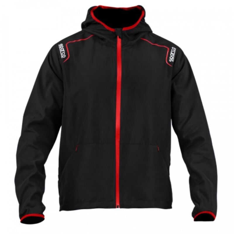 foto del prodotto giacca antivento new windstopper wilson con cappuccio leggera tg. l in tessuto water repellent 100 gr m2 zip spalmate con puller gommati nero l