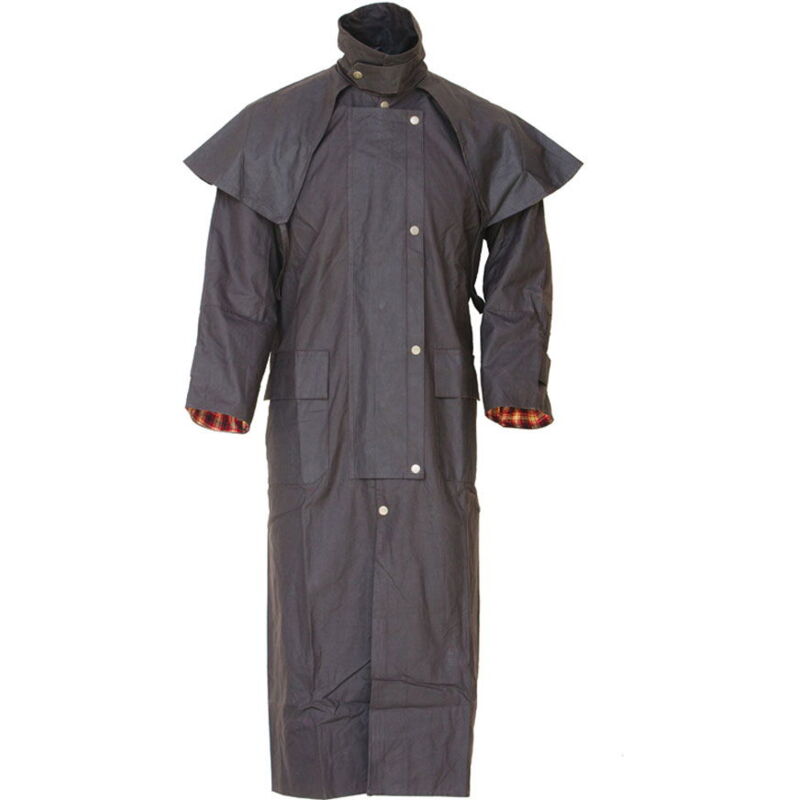 foto del prodotto giacca australiana cerata impermeabile, fodera interna e mantella anti-pioggia xl