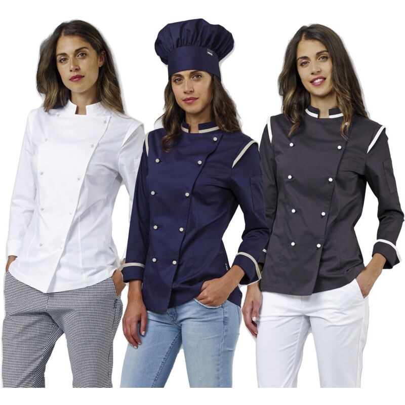 foto del prodotto giacca chef donna siggi dalila slim fit xl bianco