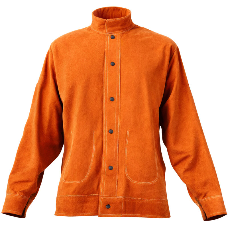 immagine 0 del prodotto giacca da saldatore ignifuga, taglia xxl, realizzata in pelle bovina resistente al calore e all acqua, con bottoni automatici, 4 tasche e polsini