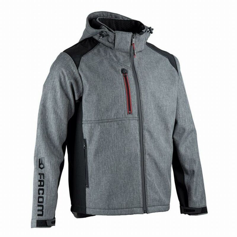 foto del prodotto giacca facom trial softshell nero/grigio taglia xl - fxww20e-xl