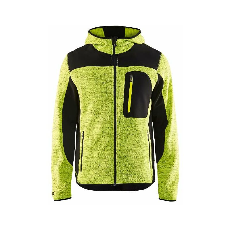 foto del prodotto giacca in maglia con cappuccio t.xxl giallo fluor nero 493021173399 xxl blaklader