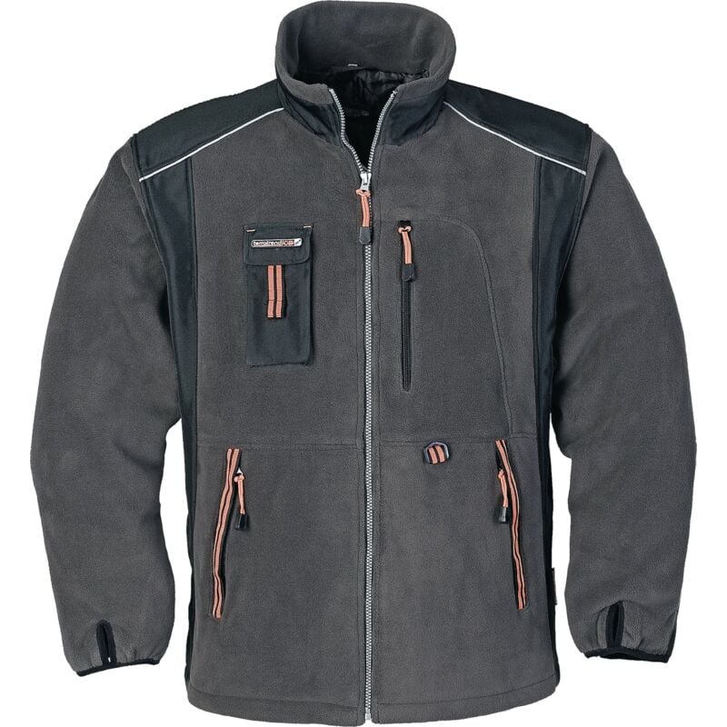 foto del prodotto giacca in pile taglia xl grigio scuro nero arancio terratrend