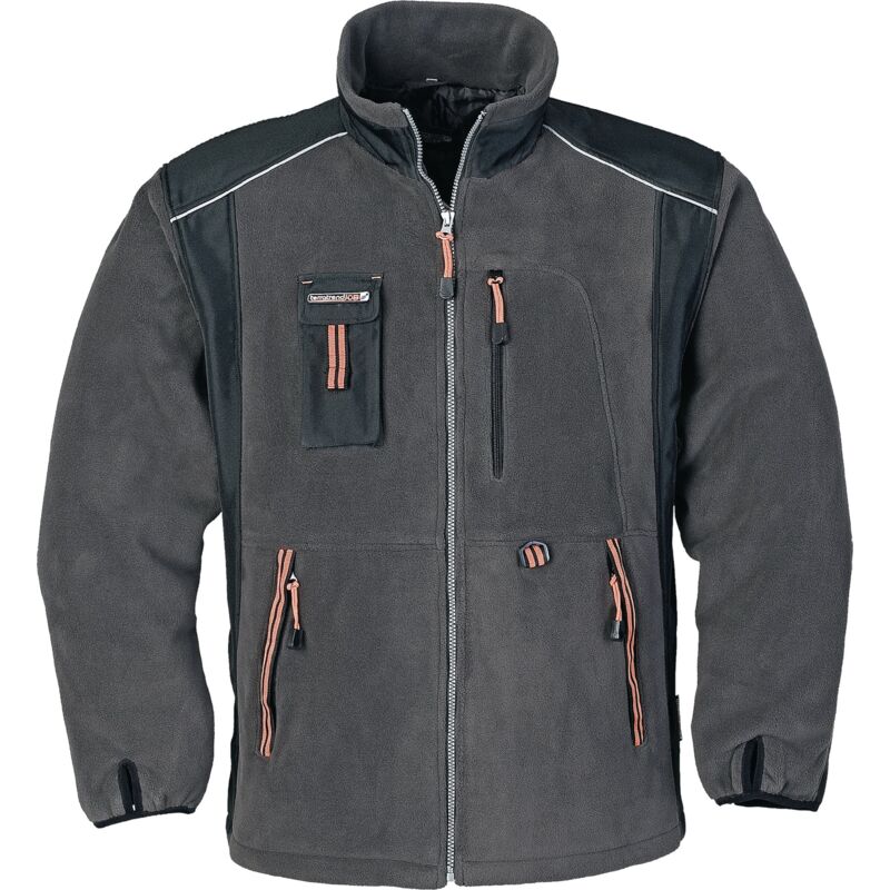 foto del prodotto giacca in pile taglia xxl grigio scuro nero arancio terratrend