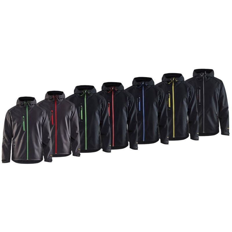 foto del prodotto giacca in softshell da lavoro blaklader 4949 impermeabile s nero azzurro