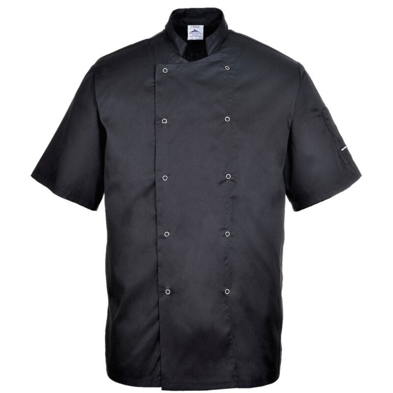 foto del prodotto giacca nera da chef a manica corta modello cumbria nero xs