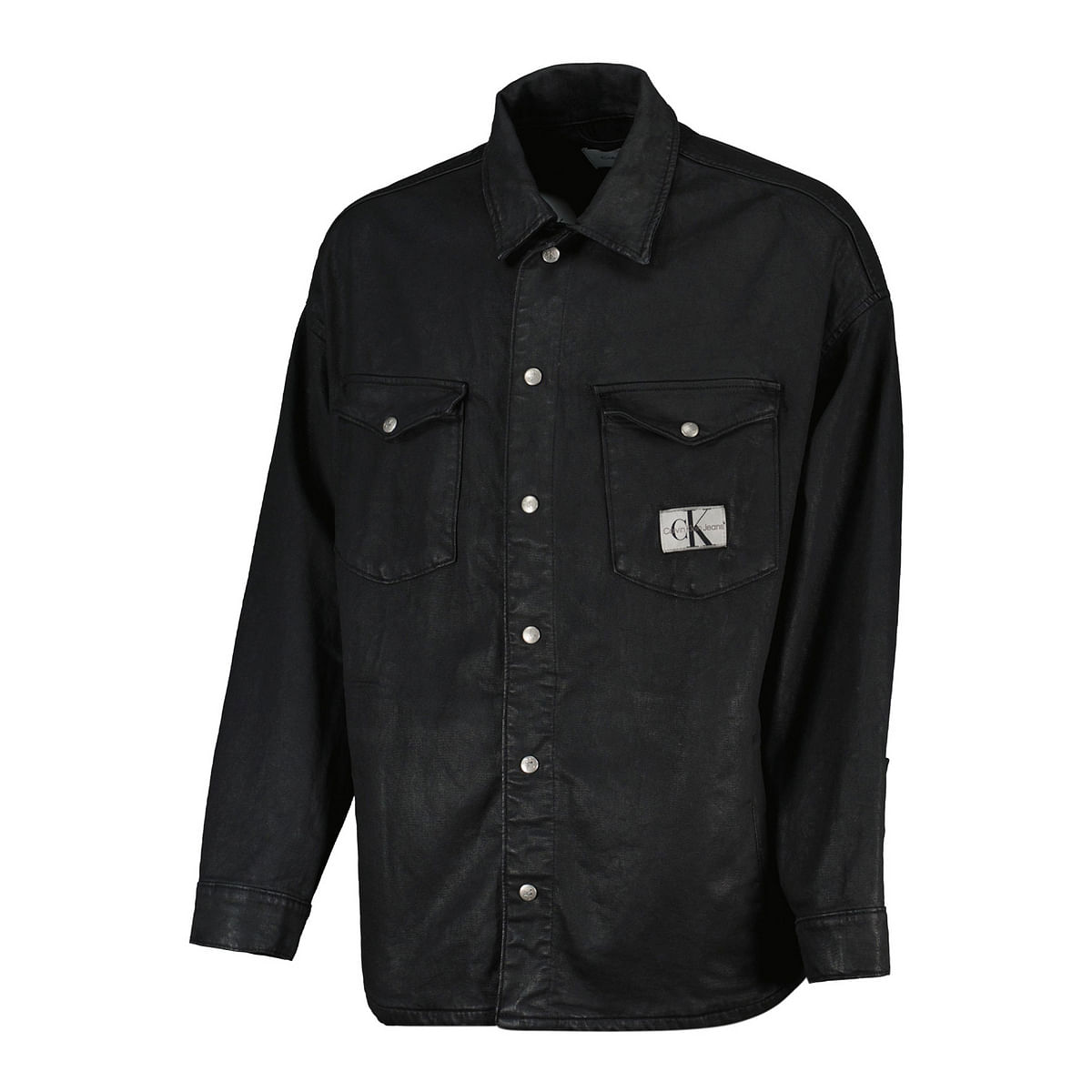 foto del prodotto giacca overshirt in denim cerata