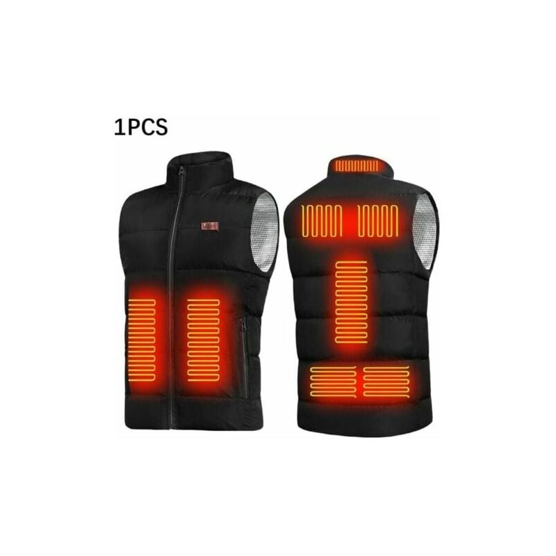foto del prodotto giacca riscaldata elettricamente, riscaldamento a 9 zone, 3 livelli di temperatura, ricarica usb, gilet riscaldato per uomo e donna, adatto per moto,