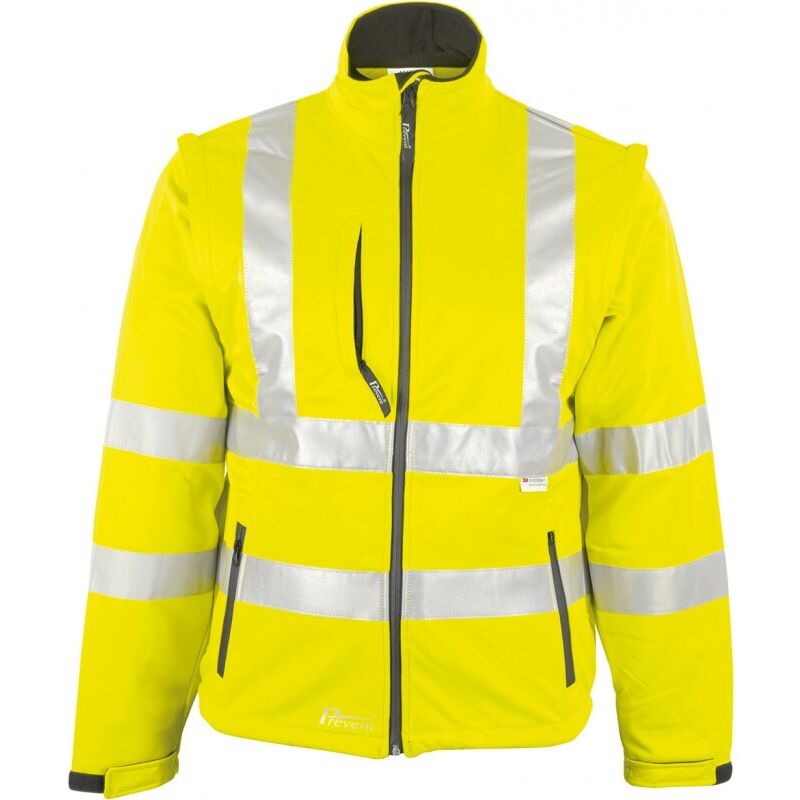 foto del prodotto giacca softshell ad alta visibilità taglia xl, giallo fluo