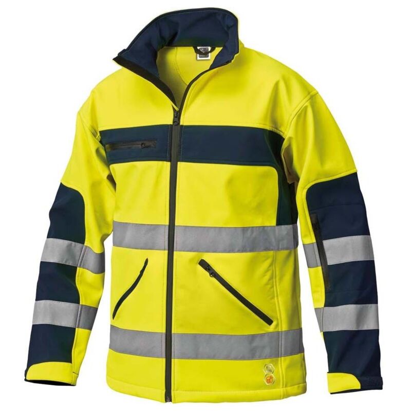 foto del prodotto giacca softshell ad alta visibilita bicolore siggi giallo blue giallo navy m