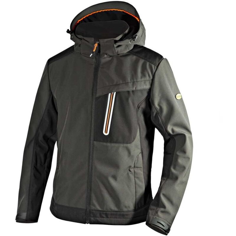 foto del prodotto giacca softshell diadora carbon tech con sistema geox asphalt grigio l