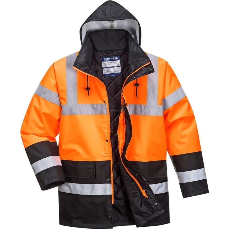foto del prodotto giaccone ad alta visibilit imbottito arancio navy arancio navy s