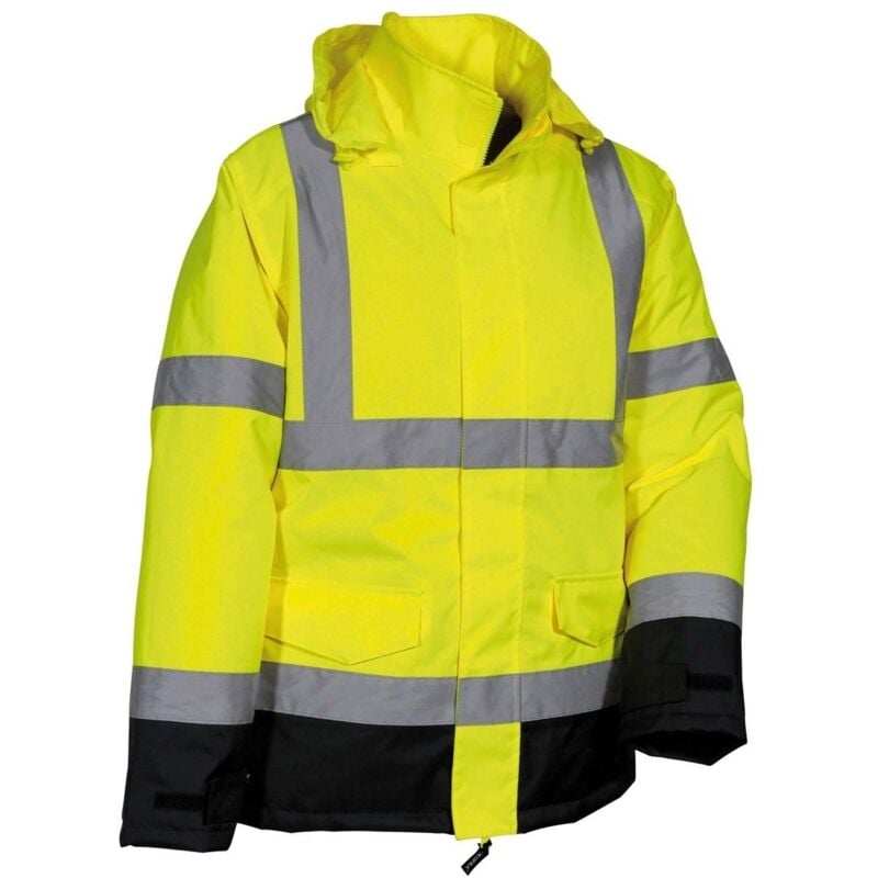 foto del prodotto giaccone alta visibilità imbottito cofra namsos giallo-navy xl