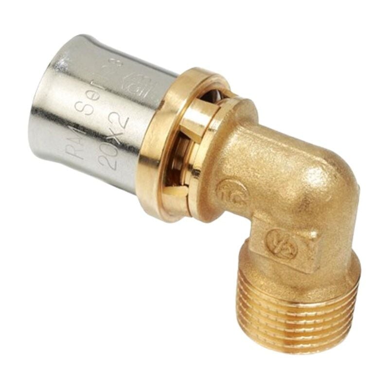 foto del prodotto giacomini raccordo a gomito 90 gradi filettato m 1 2 20x2 mm ottone rm127y037