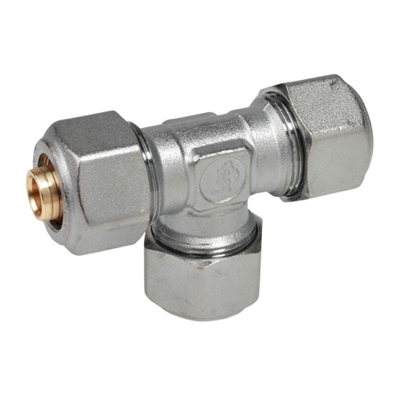 foto del prodotto giacomini raccordo a t 26x3 mm con adattatori per multistrato r564mx062