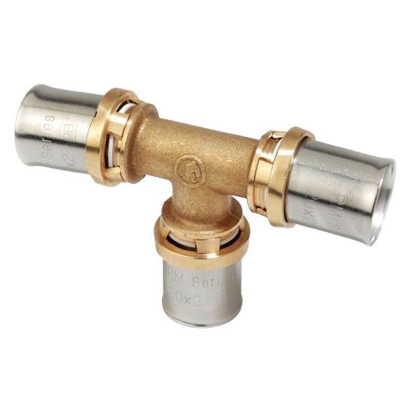 foto del prodotto giacomini raccordo ridotto a t a pressare 26x3 20x2 mm ottone rm151y089