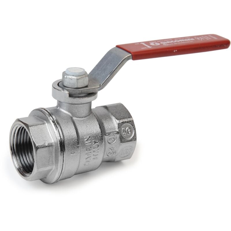 foto del prodotto giacomini - valvola a sfera attacchi f-f maniglia a leva passaggio totale r850 1 2'