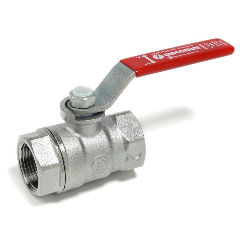 foto del prodotto giacomini valvola sfera f f 3 pollici maniglia a leva rossa r250x010