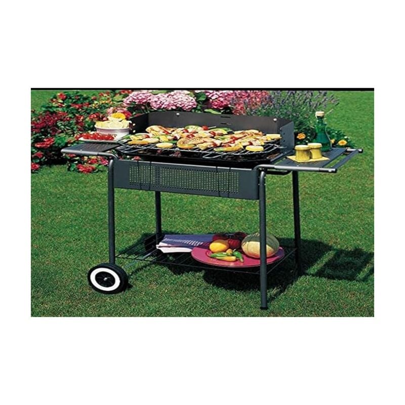 foto del prodotto giardino barbecue carbonella legna carbone carrello griglia grigliata terrazzo