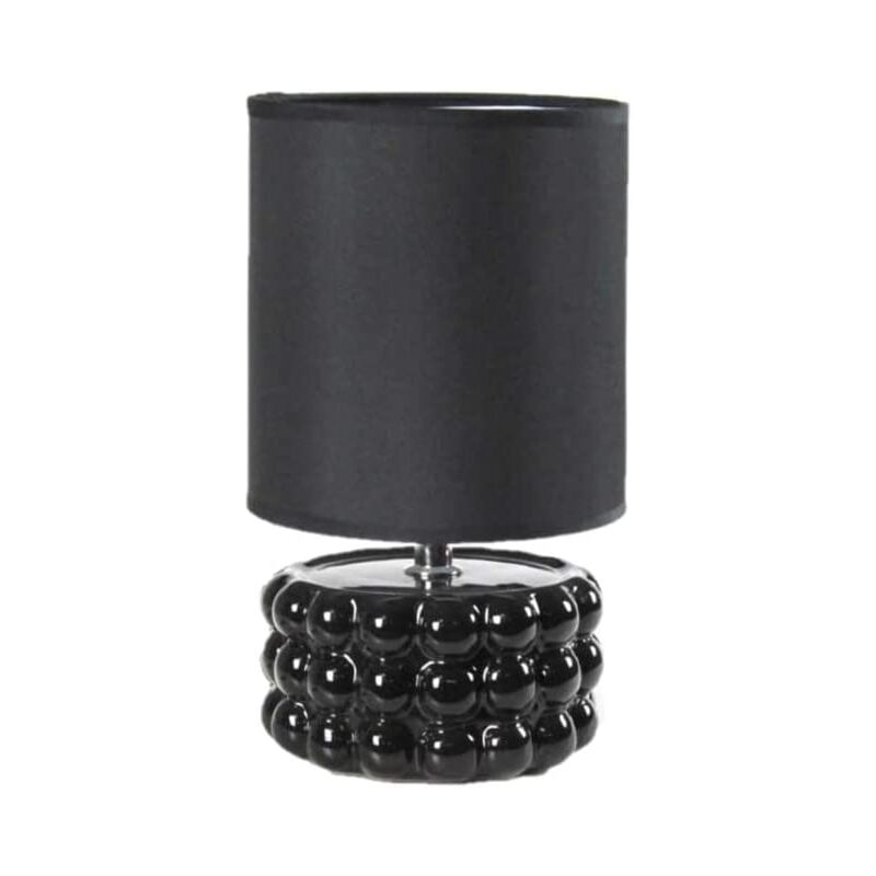 foto del prodotto gicos lampada lumetto da tavolo con base in ceramica effetto bubble 15x25 cm nera