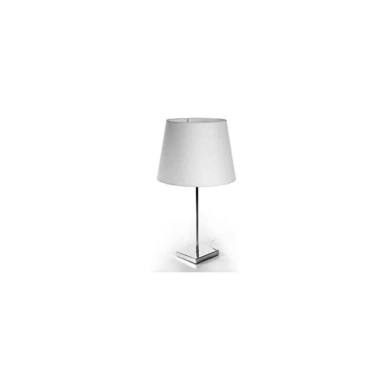 foto del prodotto gicos lampada lumetto moderno con base quadrata in acciaio e paralume bianco 30xh53 cm