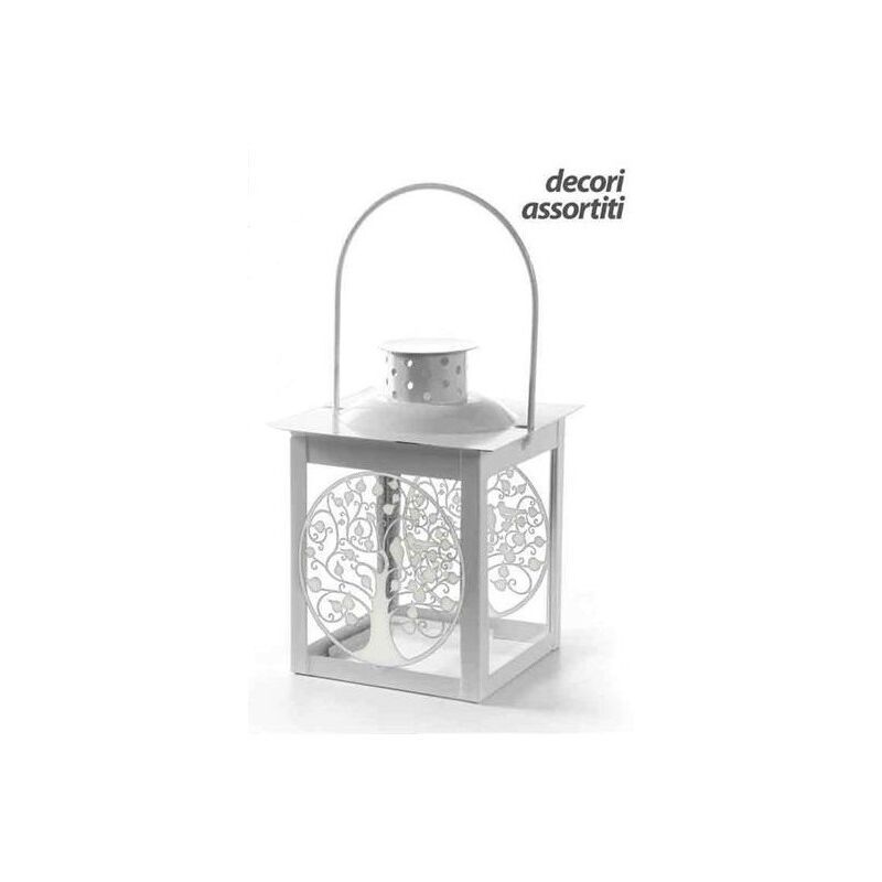 foto del prodotto gicos mini lanterna bianca con albero della vita decori assortiti 10x20h cm