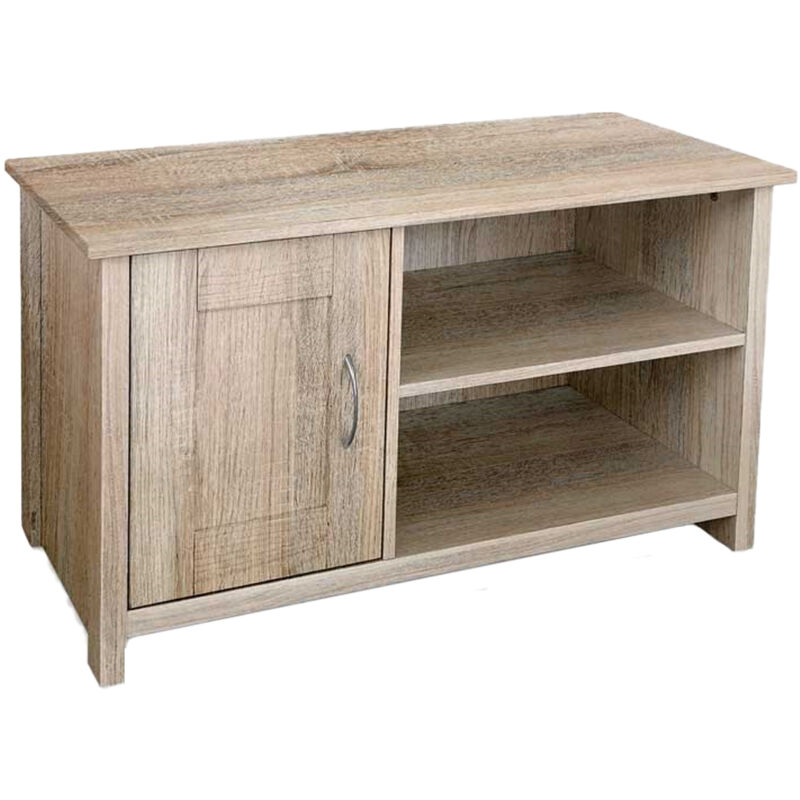 foto del prodotto gicos mobile basso da arredo con anta e 2 vani aperti 90x39x50cm colore rovere