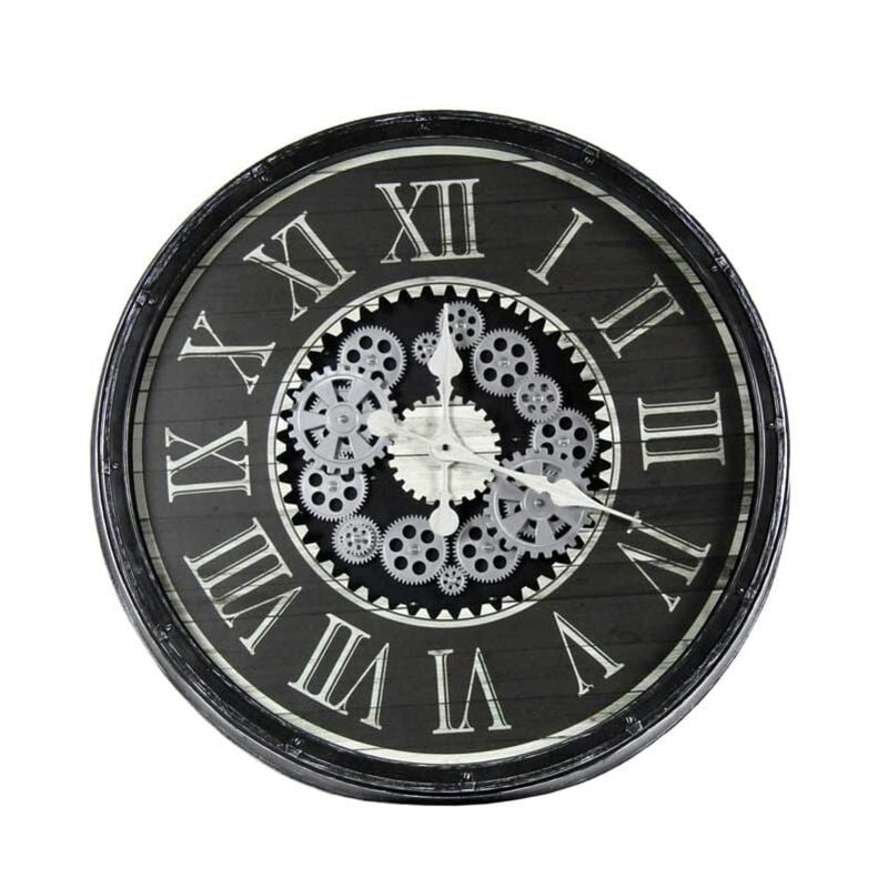 foto del prodotto gicos orologio da parete con ingranaggi in movimento 76x76x4.9 nero