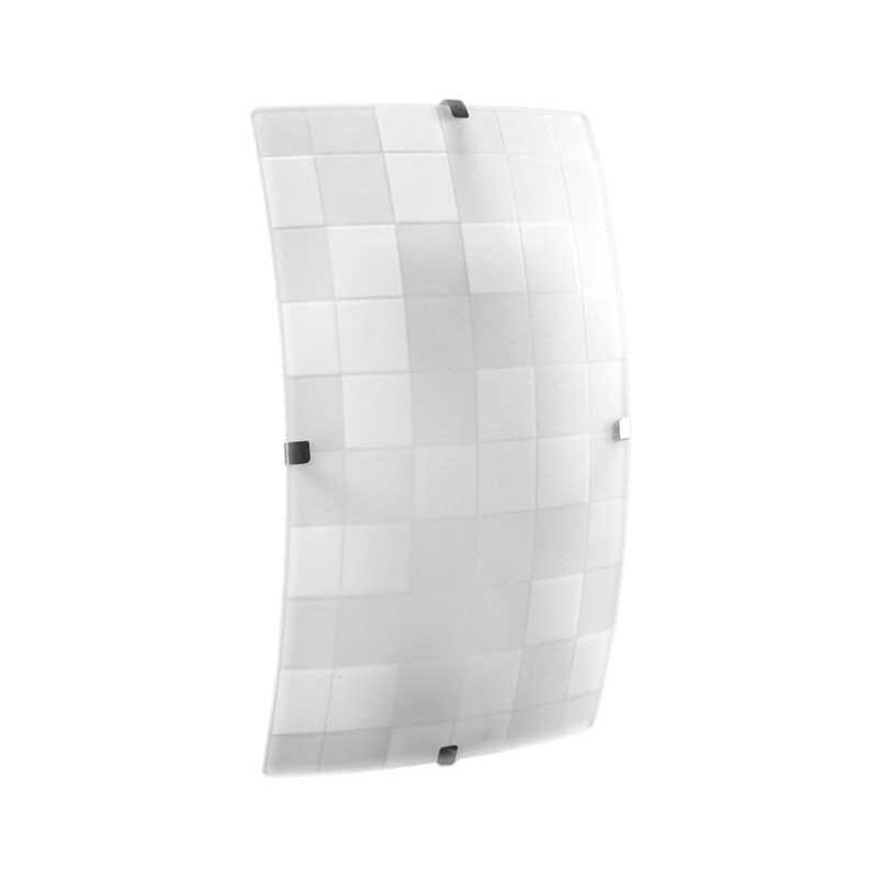 foto del prodotto gicos plafoniera applique rettangolare 30x18 cm con design a quadri colore bianco
