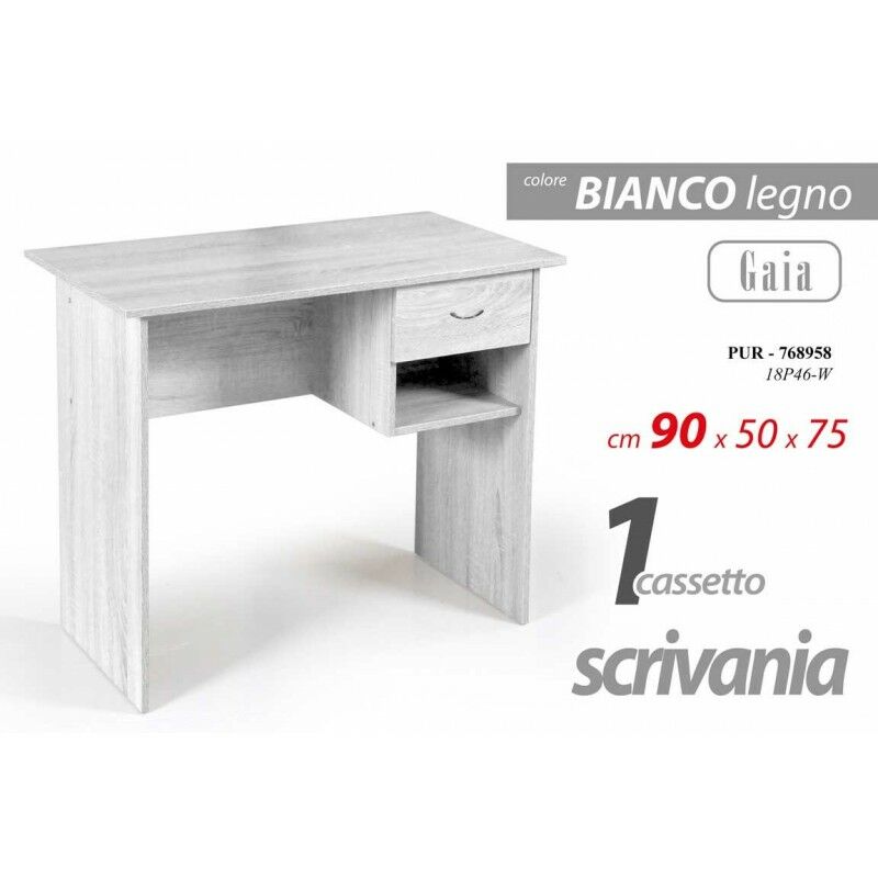 foto del prodotto gicos scrivania bianca ufficio cameretta cm 90 x 50 75 h