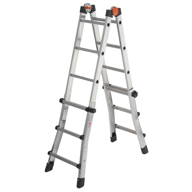 foto del prodotto gierre scala alluminio telescopica multifunzione gradini 4 4 peppina 150kg alu150dlgs
