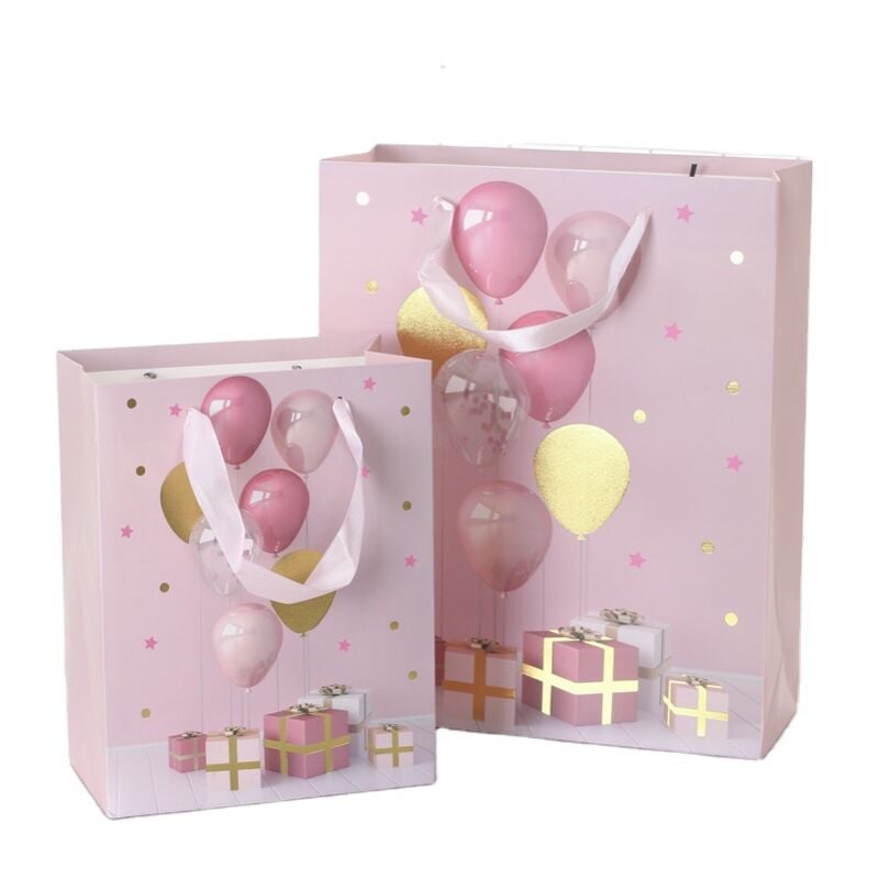 foto del prodotto gift bags, 8 pack assorted color small size gift bag 7 x 4 x 9 thick paper bag with satin ribbon for wedding, birthday parties, baby showers,