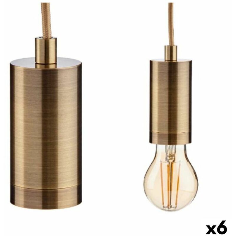 foto del prodotto giftdecor lampadario dorato metallo 60 w 11,5 x 12 x 11,5 cm 6 unit 