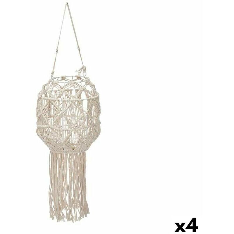 foto del prodotto giftdecor portacandele macram bianco cotone 24 x 90 x 24 cm 4 unit 