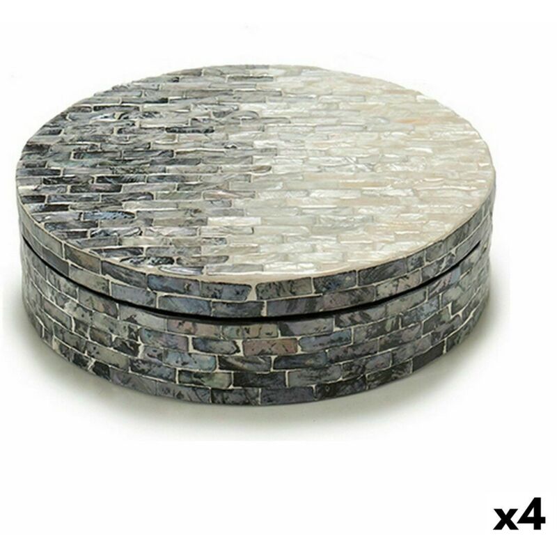 foto del prodotto giftdecor scatola decorativa bianco nero argentato madreperla truciolare 25 x 8,5 x 25 cm 4 unit 