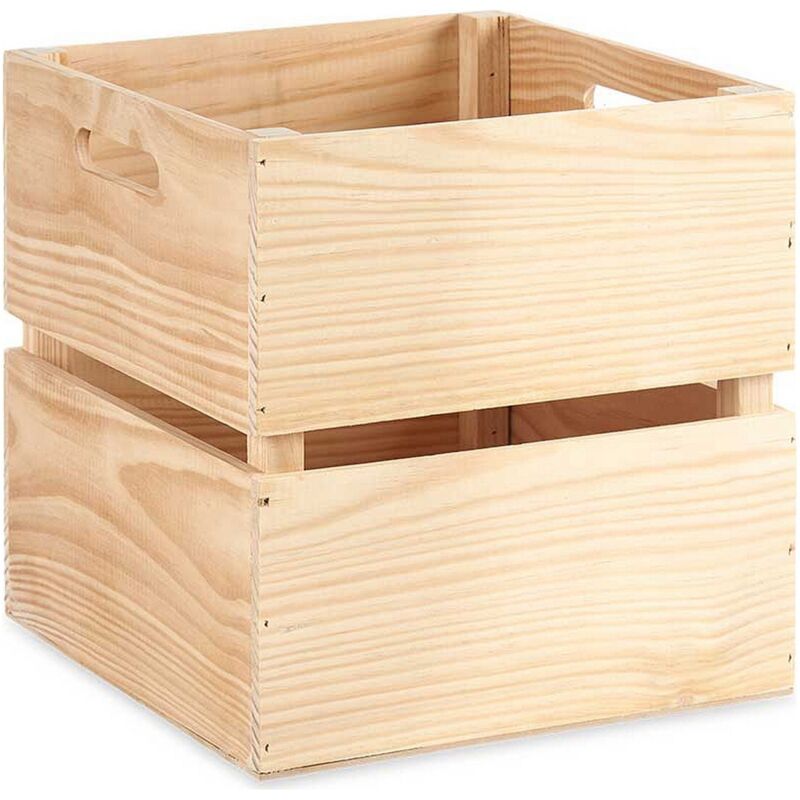 foto del prodotto giftdecor scatola portaoggetti legno di pino marrone naturale 30 x 30 x 30 cm 