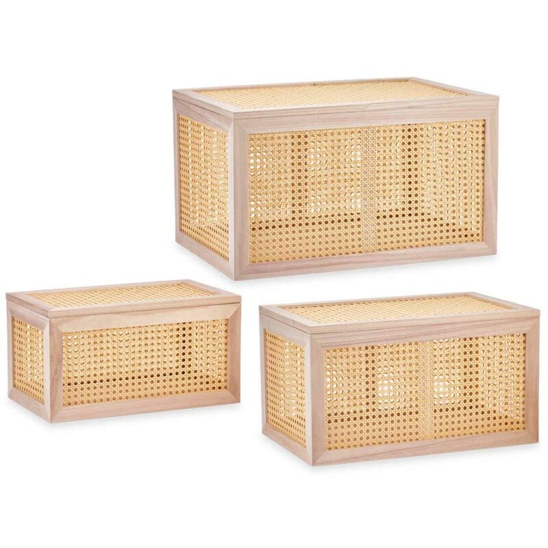 foto del prodotto giftdecor set di bauli legno di paulownia 3 pezzi