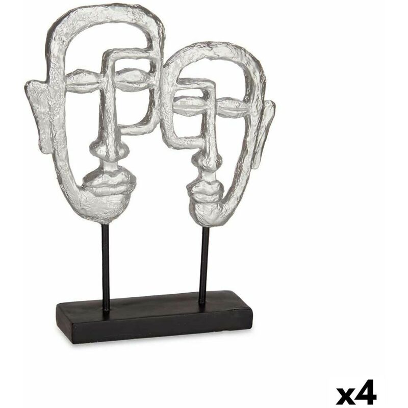 foto del prodotto giftdecor statua decorativa viso argentato 27 x 32,5 x 10,5 cm 4 unit 