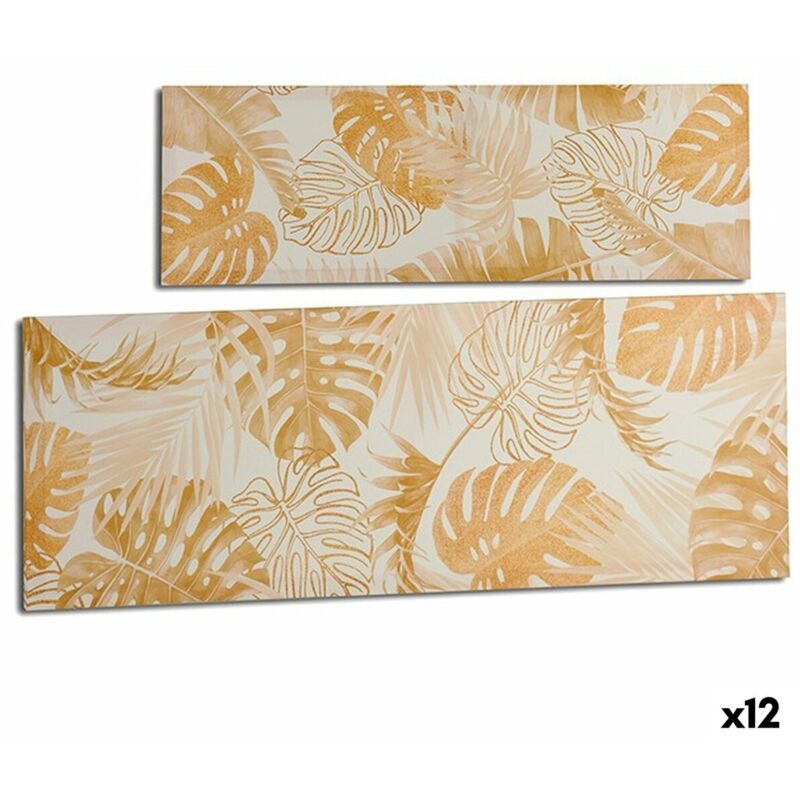 foto del prodotto giftdecor tela foglia della pianta dorato 90 x 30 x 1,5 cm 12 unit 