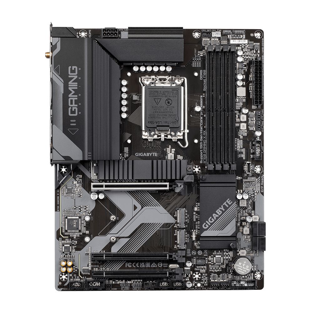foto del prodotto gigabyte b760 gaming x ax scheda madre supporta processori intel core 14 generazione, vrm digitale a 8 1 1 fasi, fino a 7600mhz ddr5 oc , 3x pcie 4.0 m.2, wi fi 6e, 2.5gbe lan, usb 3.2 gen 2