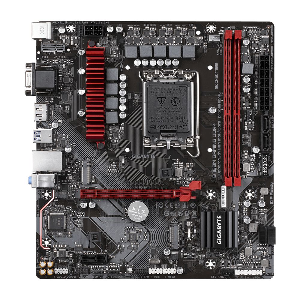 foto del prodotto gigabyte b760m gaming ddr4 scheda madre supporta cpu intel core di 14a generazione, vrm digitale a 6 2 1 fasi, fino a 5333mhz ddr4 oc , 2xpcie 4.0 m.2, lan 2.5gbe, usb 3.2 gen1