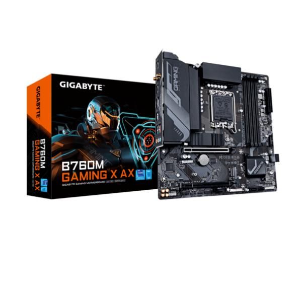 foto del prodotto gigabyte b760m gaming x ax scheda madre supporta cpu intel core 14 generazione, vrm a 8 1 1 fasi, fino a 7600 mhz ddr5, 2xpcie 4.0 m.2, wi fi 6e, lan 2.5gbe, usb 3.2 gen 2