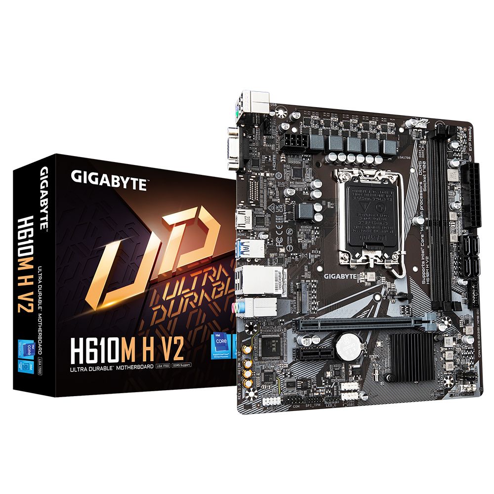 foto del prodotto gigabyte h610m h v2 scheda madre intel h610 express lga 1700 micro atx